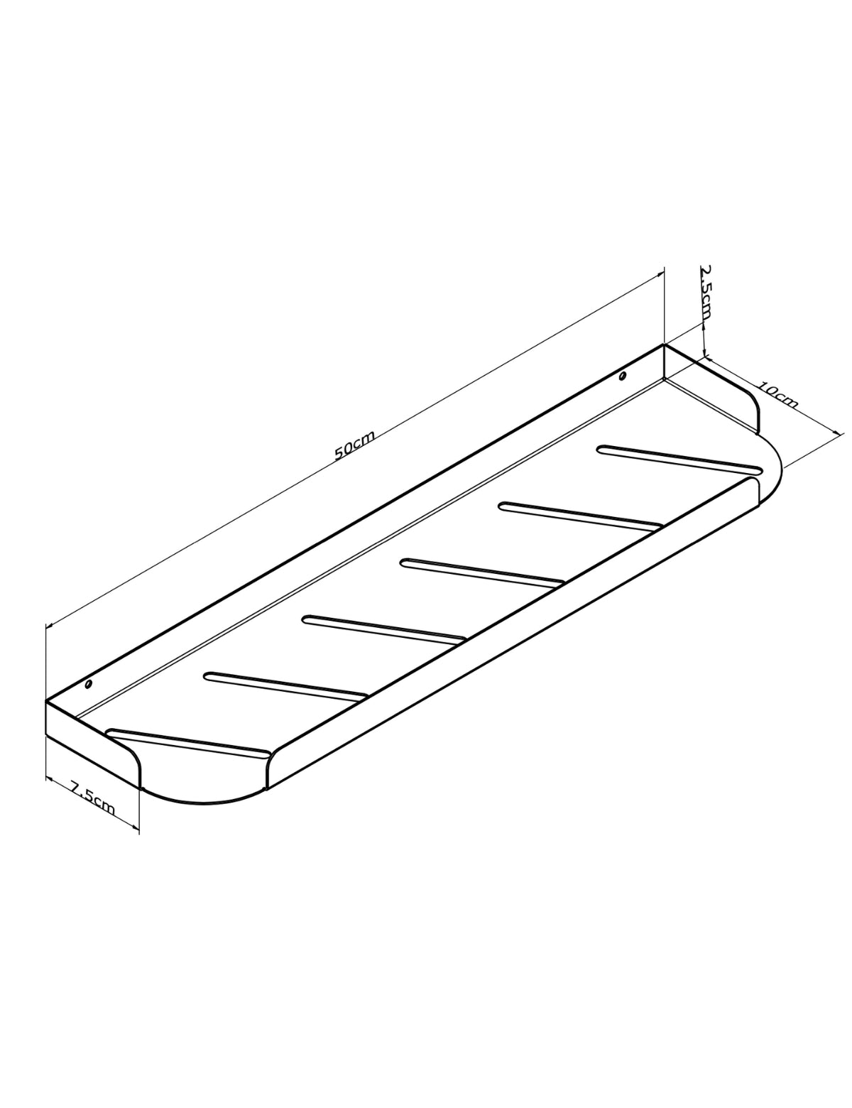 Repisa Flotante Apolo INOX 50 x 13 x 2.5 cm