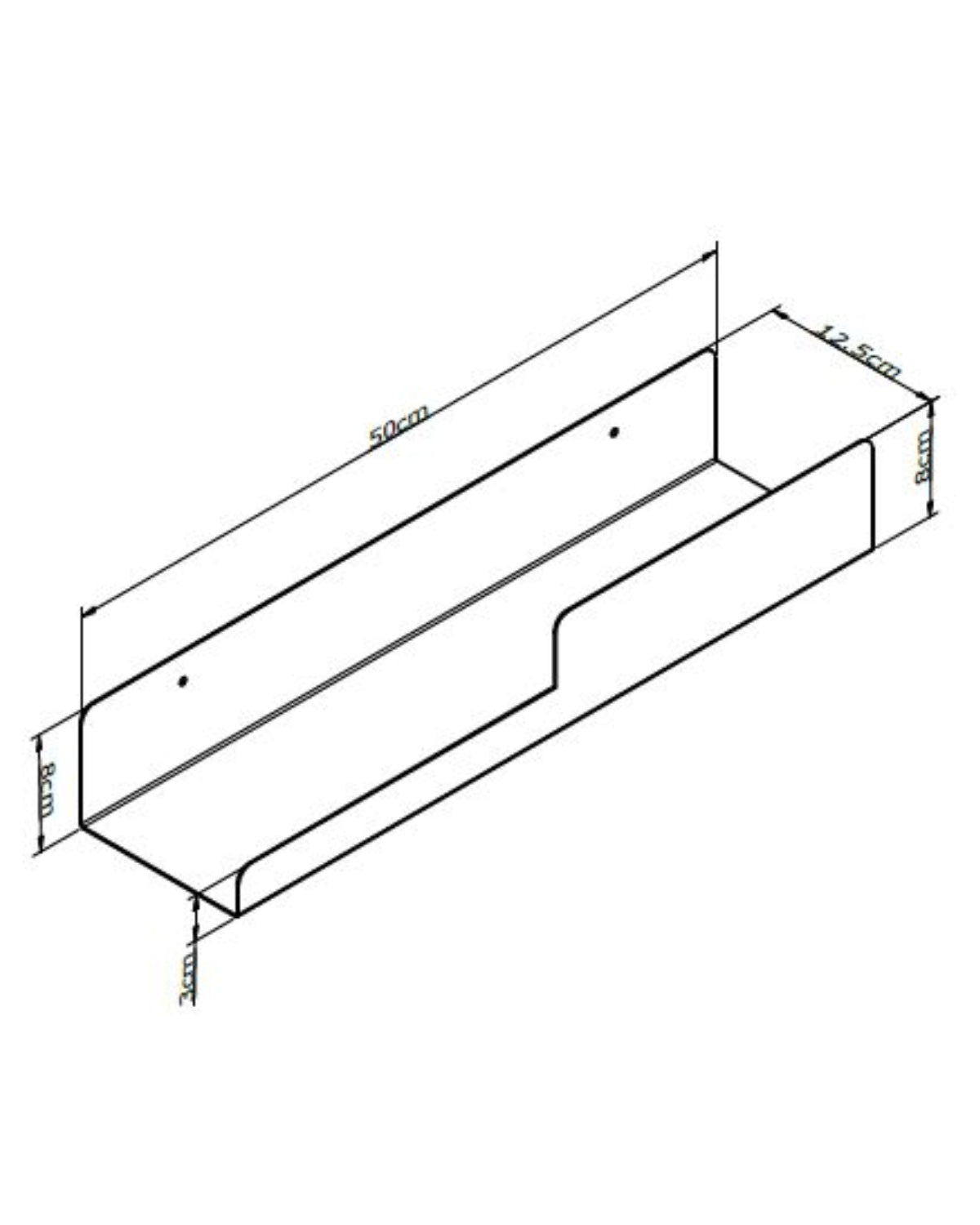 Repisa Flotante Escalonada Troya INOX 50 x 12.3 x 80 cm