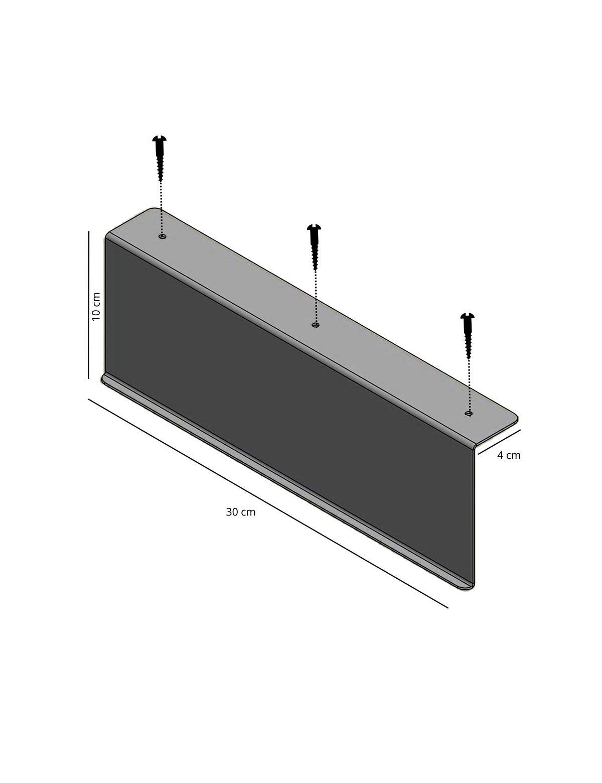 Repisa Flotante De Metal Basic 30 x 10 x 4 cm