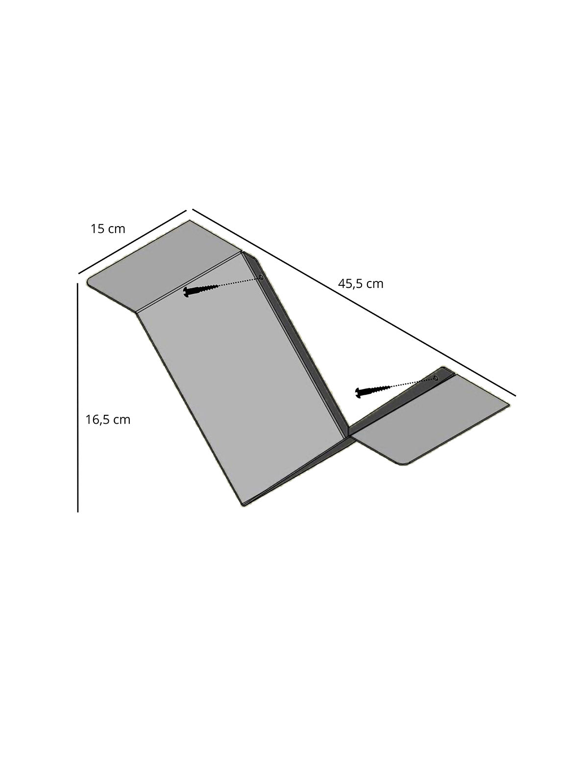 Repisa Flotante De Metal Alma 45,5 x 15 x 15 cm