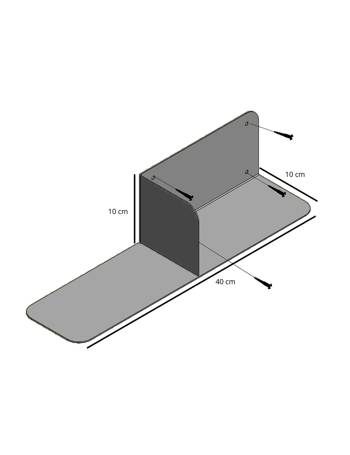 Repisa Flotante De Metal Vento 40 x 10 x 10 cm