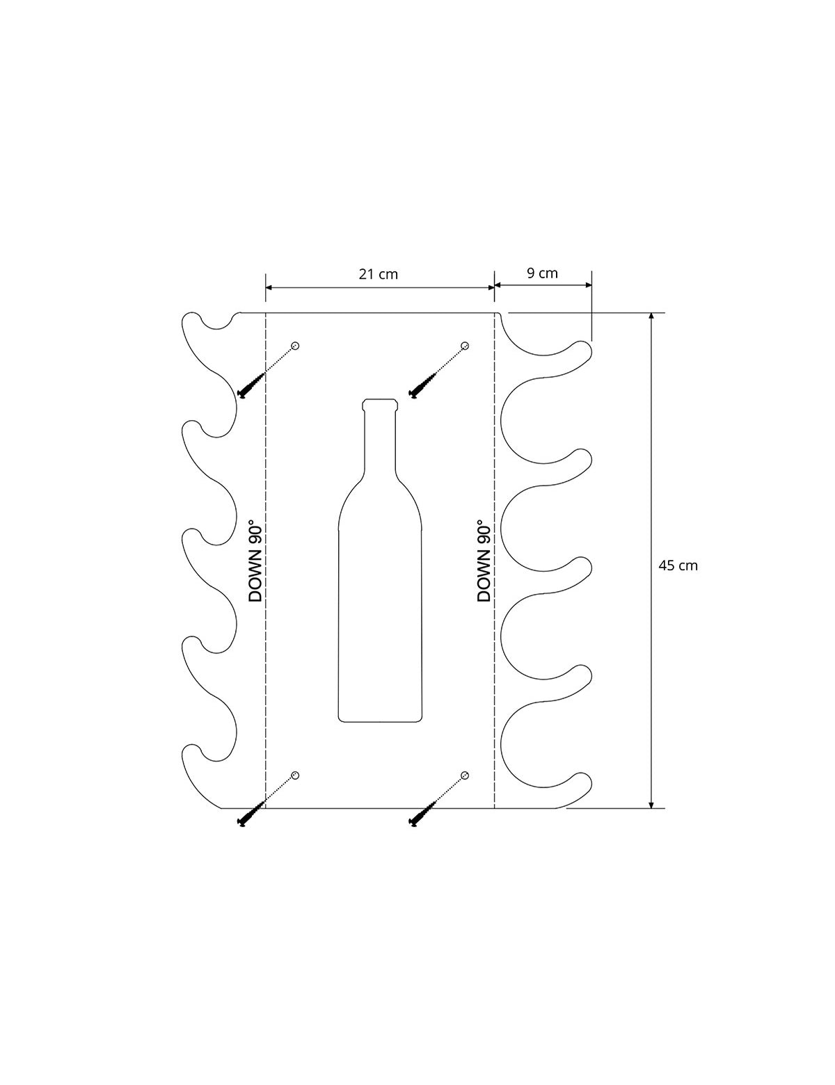 Repisa Vinera Bot- Capacidad para 5 botellas